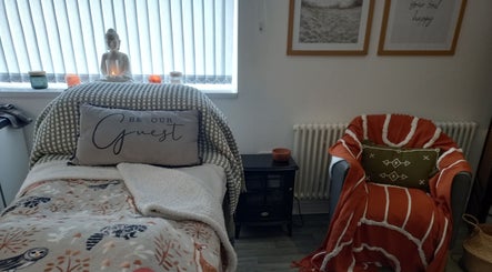 Cozy, inviting therapy room at Skin2Sole, Wath Upon Dearne, England, GB, featuring relaxing decor and seating.