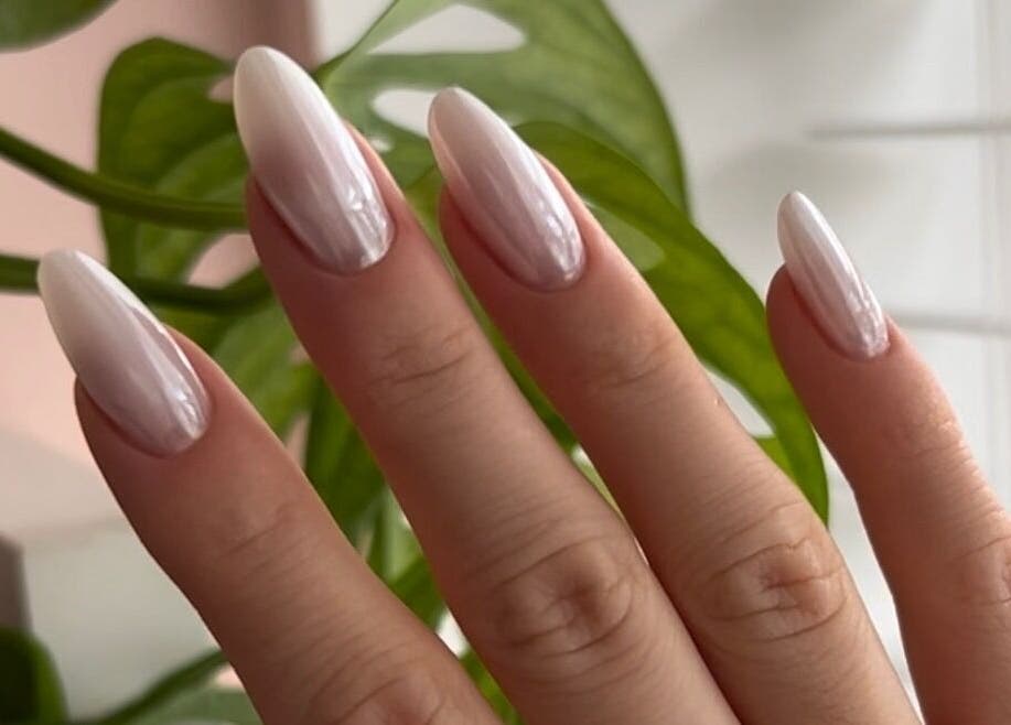 Chic white nails from Pink Nails by Alexandra, Basingstoke, England, GB, featuring sleek design and perfect polish.