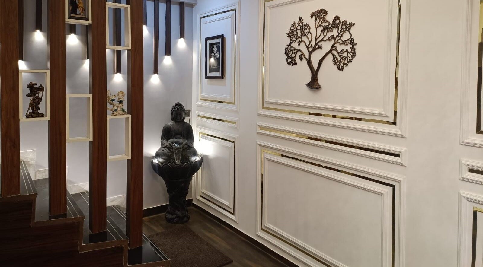 Elegant interior at VIP Spa (Unisex) in Gurugram, Haryana, IN featuring Buddha statue and serene decor.