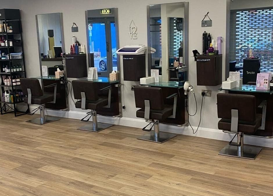 Modern salon chairs and mirrors at Hair by Shauna, Limerick, County Limerick, IE.