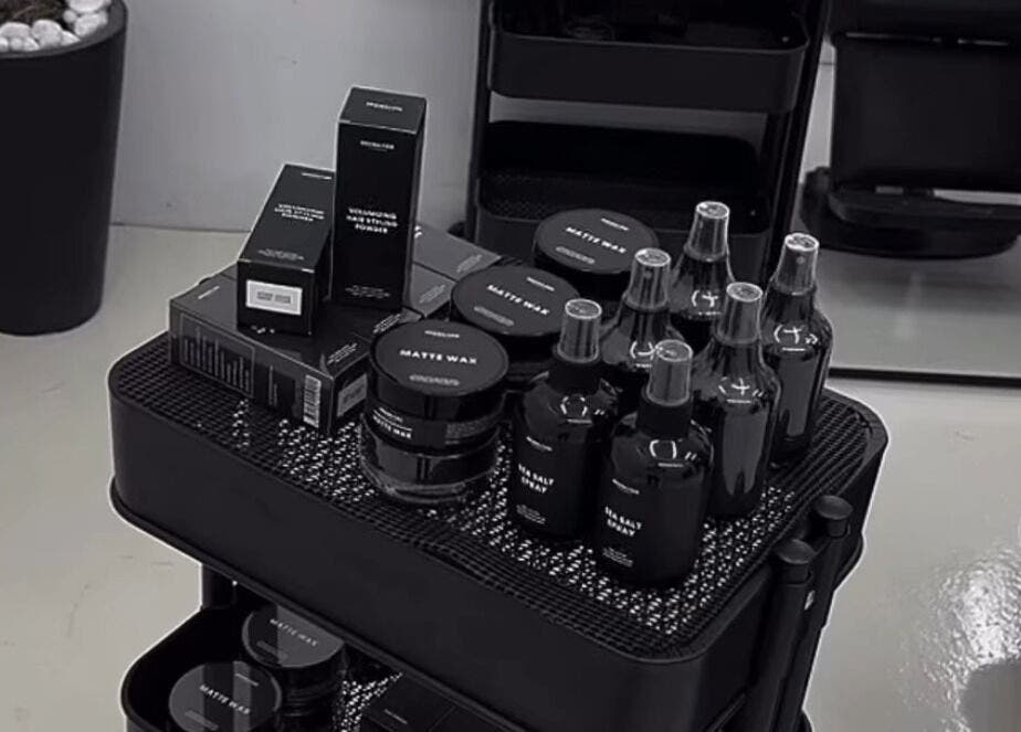 Haircare products displayed at Kami Studio, Singapore, SG, offering premium beauty and wellness solutions.