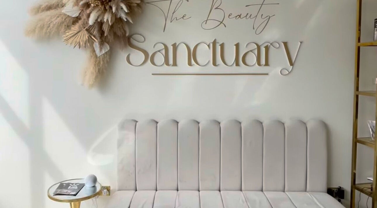 Elegant seating at Hair By Heidi, Wigston, England, GB with 'The Beauty Sanctuary' decor.