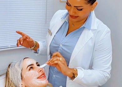 Expert facial treatment at The Bloom Aesthetics in Hereford, England, GB. Professional skincare in a serene setting.