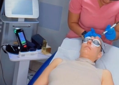 Professional facial treatment at The Bloom Aesthetics, Hereford, England, GB, enhancing client’s skin health.
