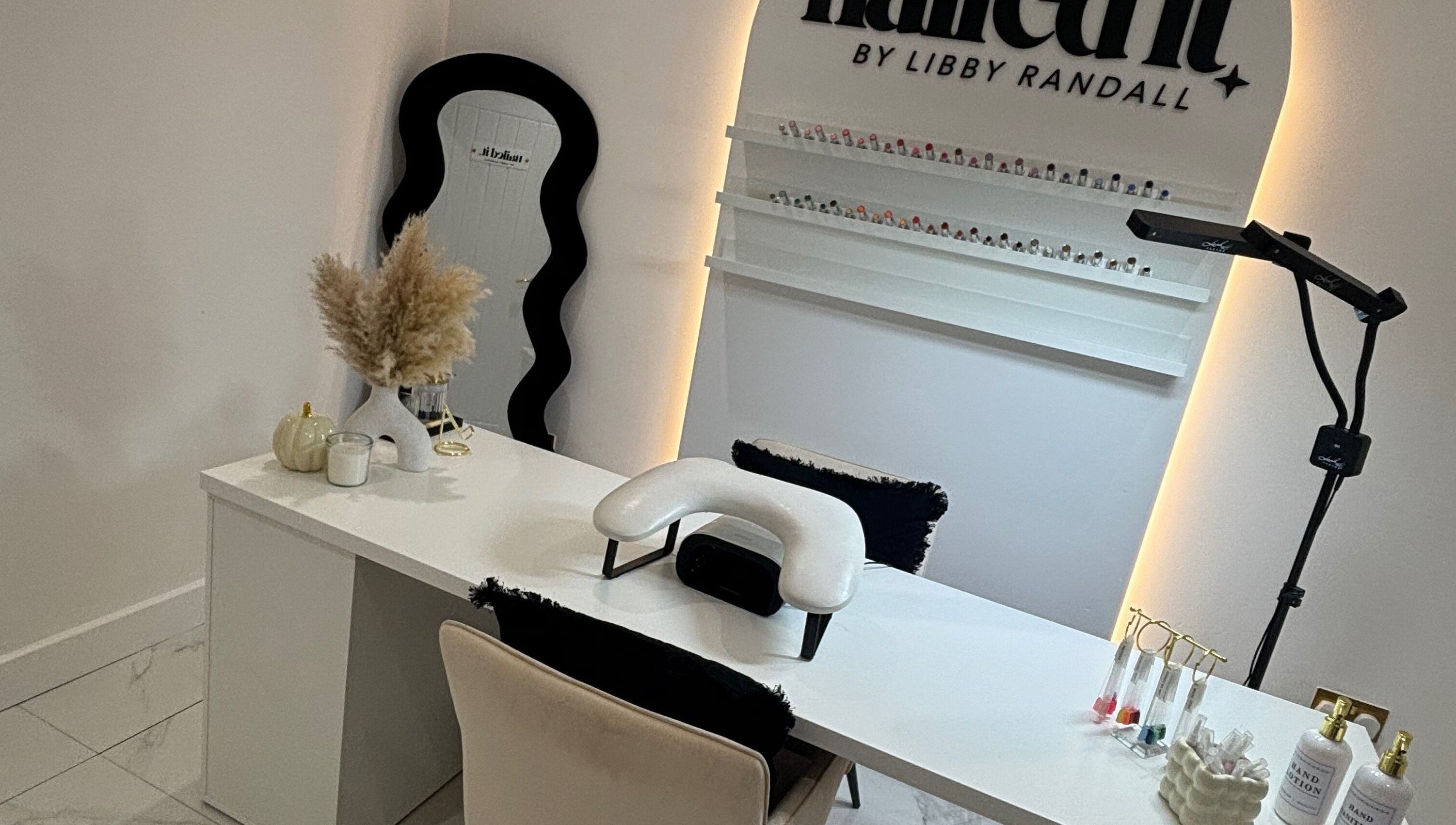 Elegant nail station at Nailed it. by Libby Randall in Rugeley, England, GB, featuring modern decor and tools.