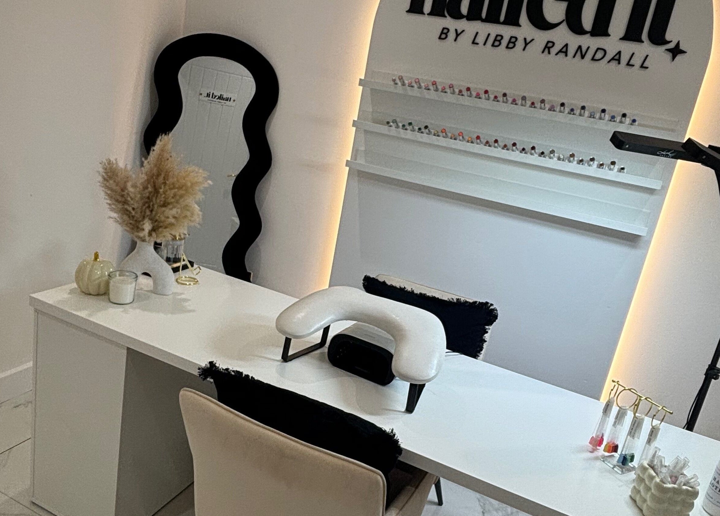 Elegant nail station at Nailed it. by Libby Randall in Rugeley, England, GB, featuring modern decor and tools.