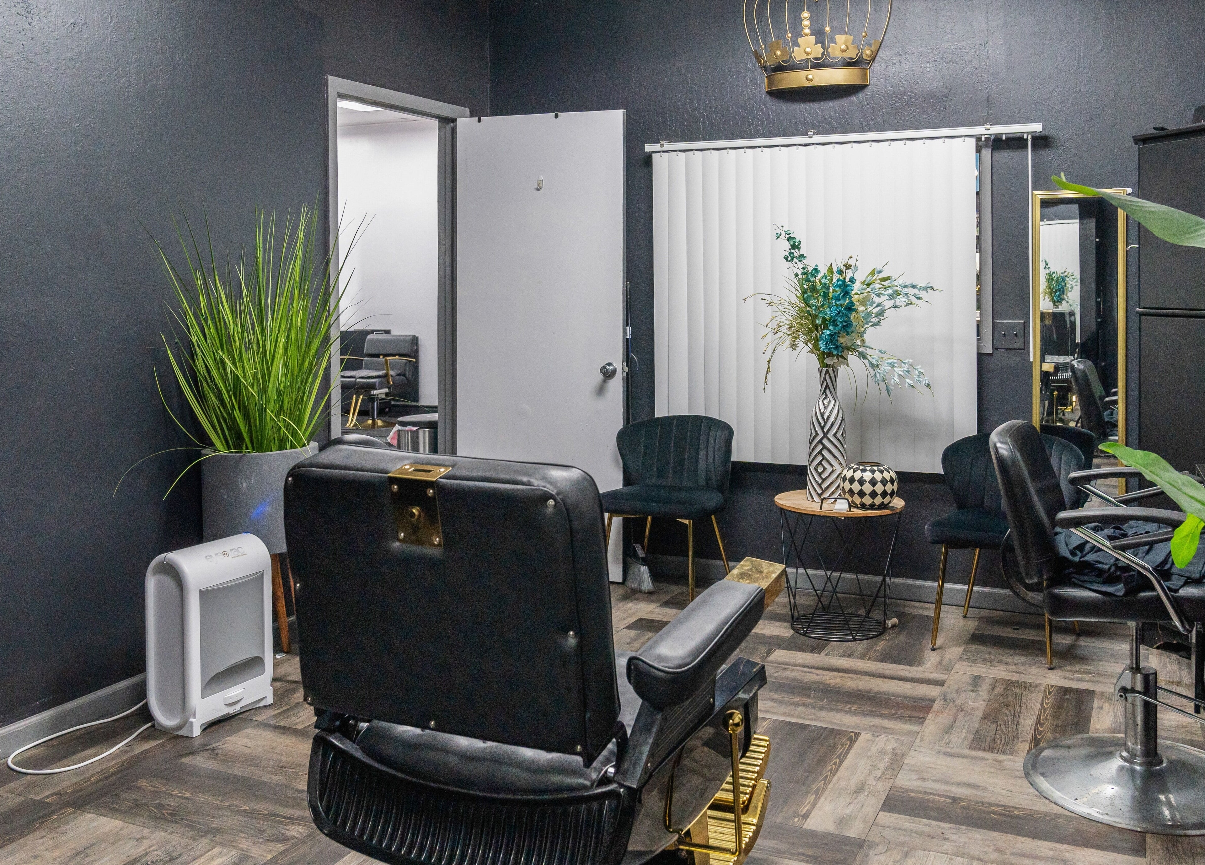 Chic salon interior at Beauti Logic in Antioch, California, US, featuring stylish chairs and modern decor.