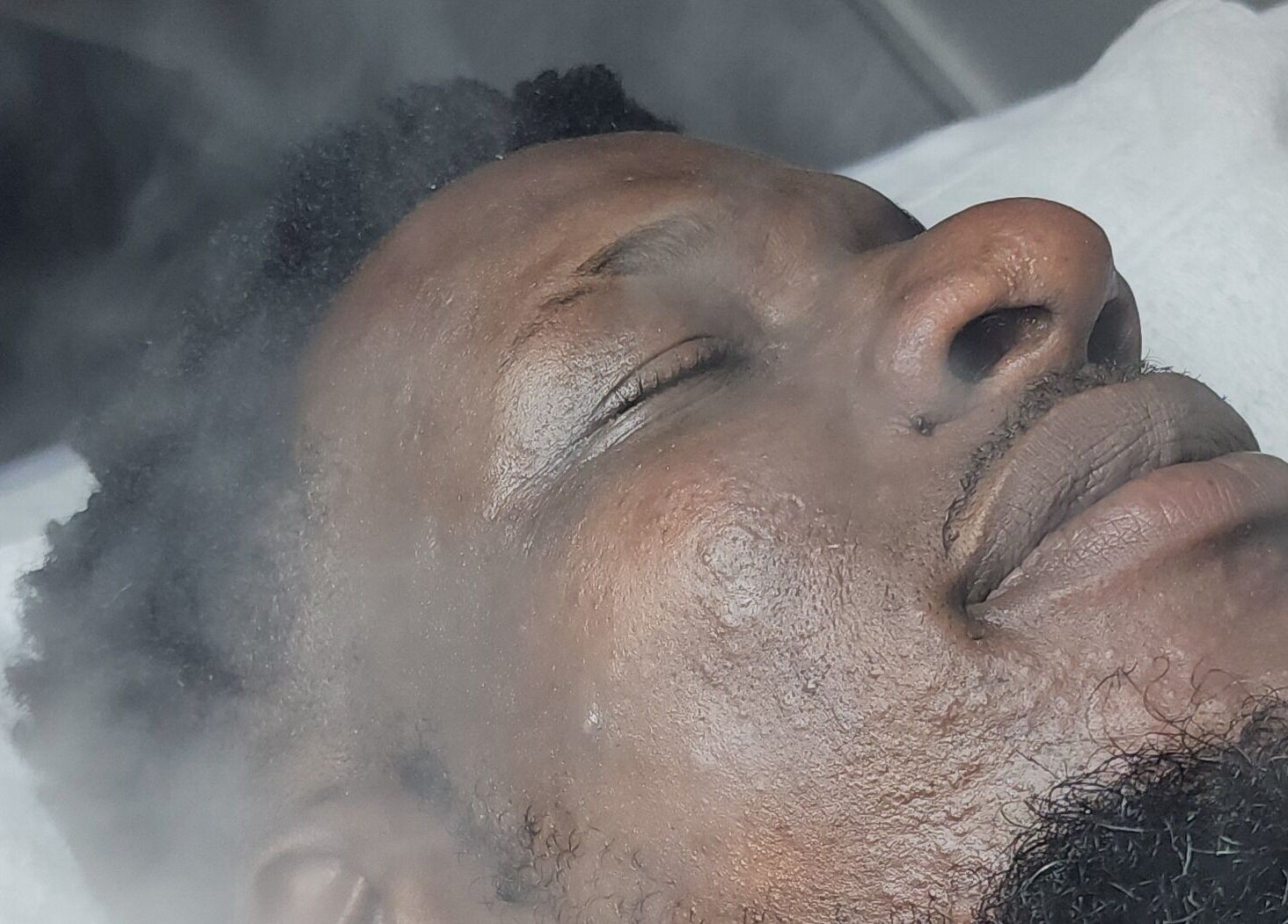 Relaxing steam facial at Zen Eden Lounge and Spa, Montego Bay, St. James Parish, JM.