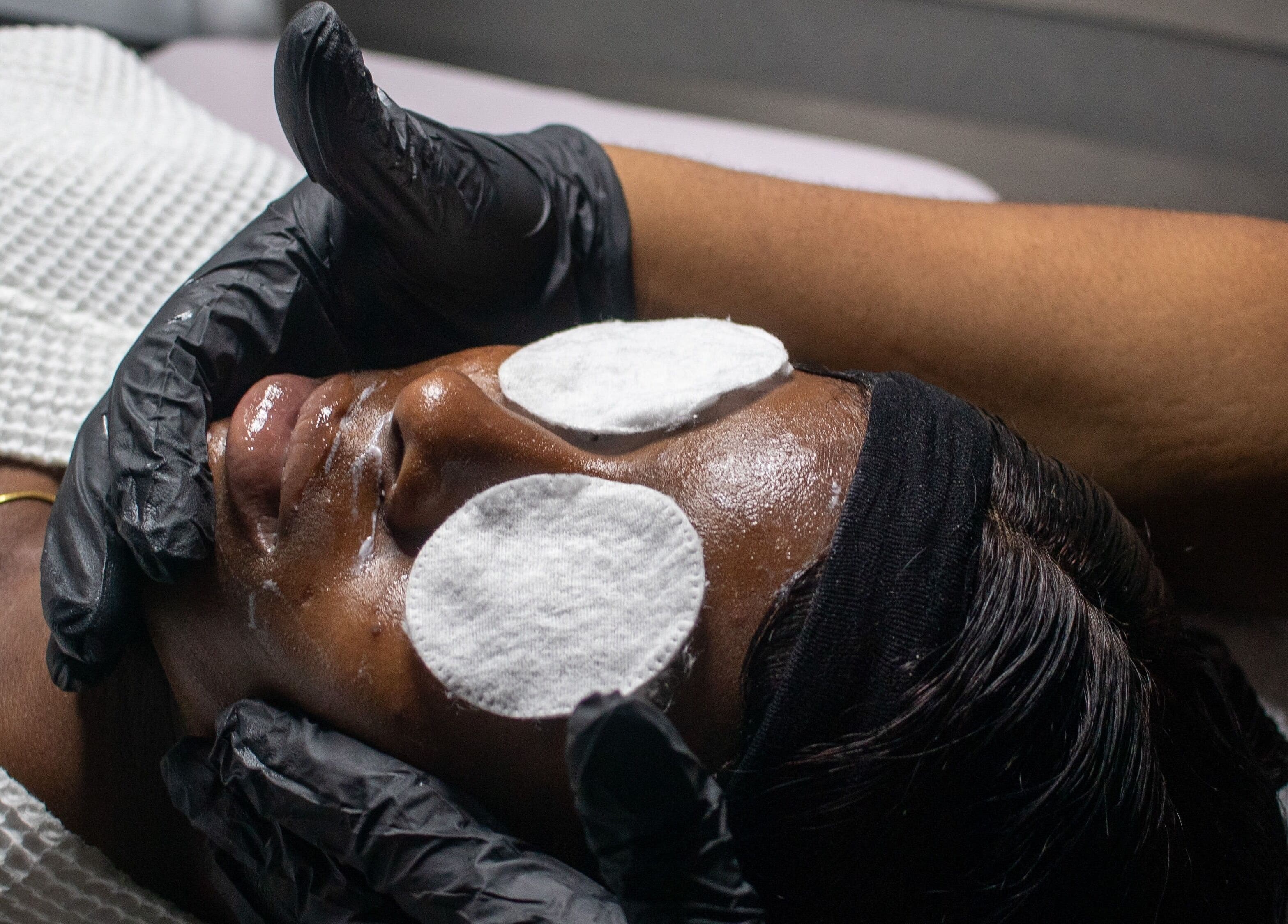 Facial treatment at Zen Eden Lounge and Spa, Montego Bay, St. James Parish, JM, enhancing relaxation.