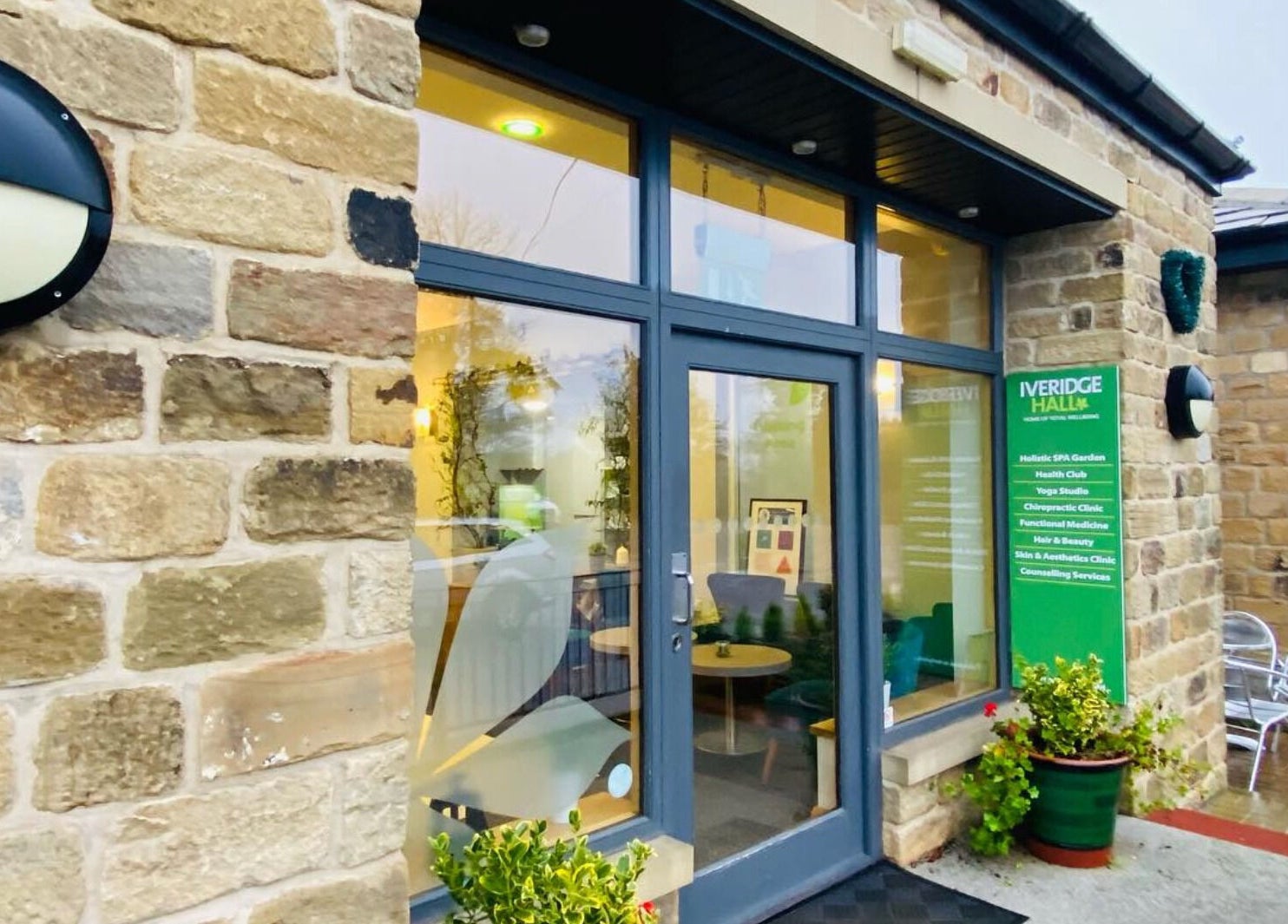 Entrance of Inner Shine healing at Iveridge Hall in Oulton, England, GB. Inviting and serene ambiance.