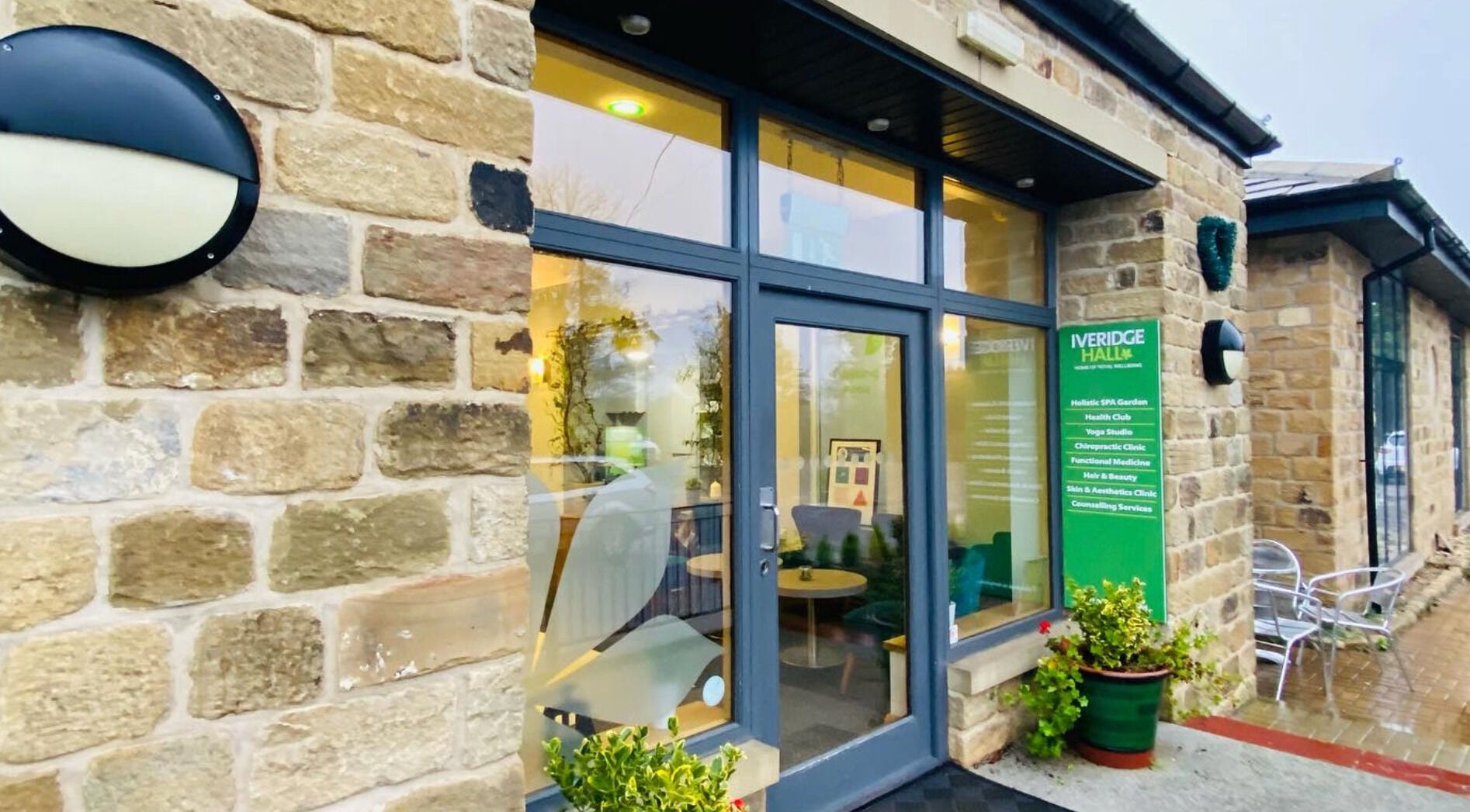 Entrance of Inner Shine healing at Iveridge Hall in Oulton, England, GB. Inviting and serene ambiance.