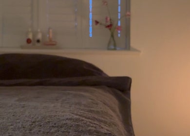 Calm massage room with dim lighting at Rosie Holland Holistic Massage in Shipston-on-Stour, England, GB.