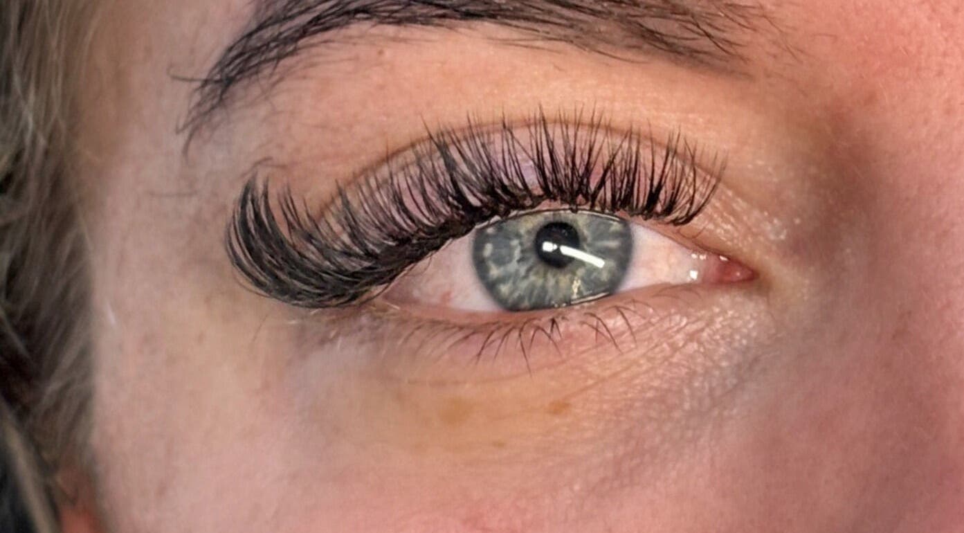 Close-up of eyelash extensions at Lily’s Luxè, Peterborough, England, GB offering premium beauty services.