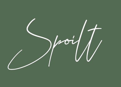 Elegant logo of Spoilt Beauty in Coggeshall Essex on a green background, Coggeshall, England, GB.