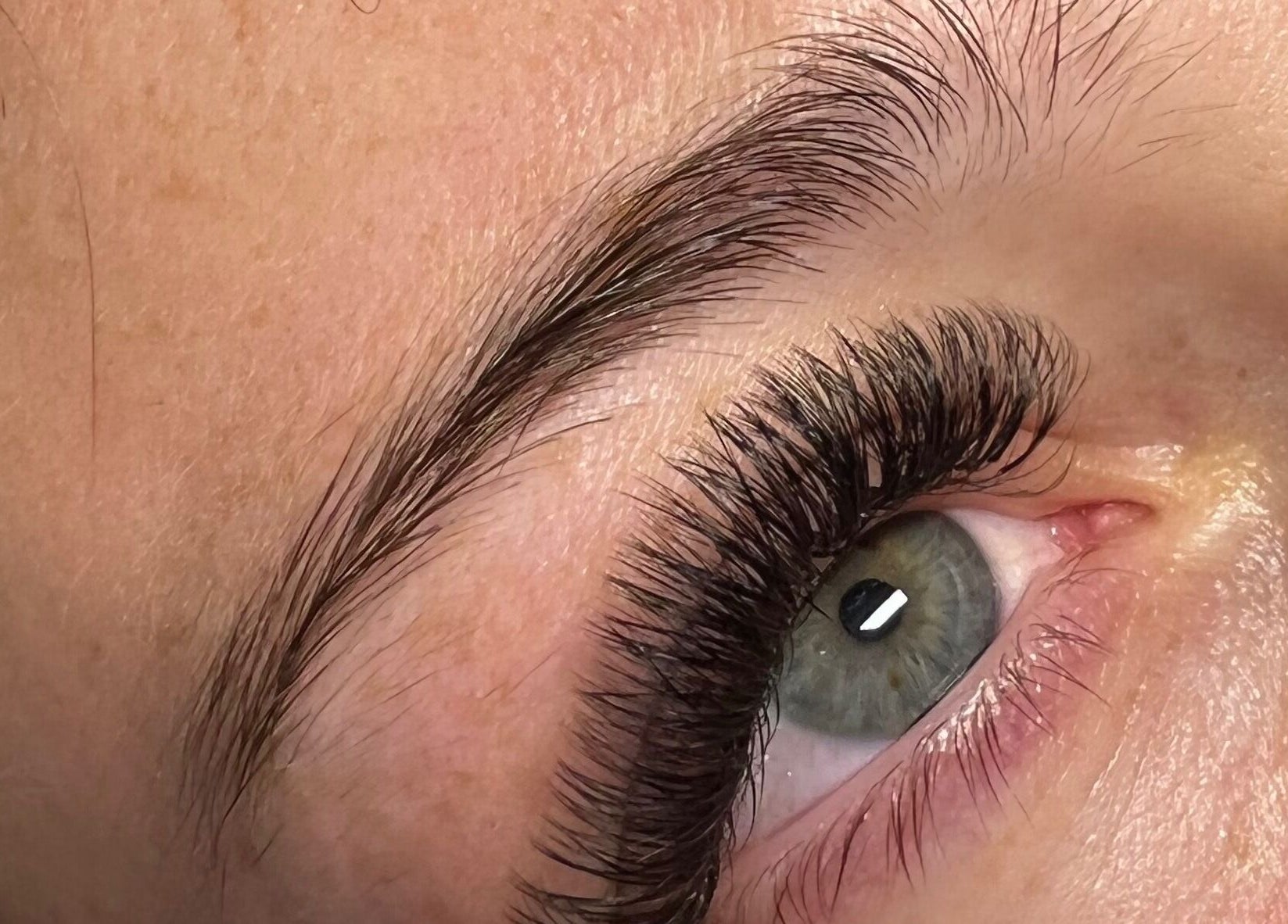 Close-up of beautifully styled lashes at The Eye Studio in Auckland, Auckland, NZ, showcasing expert lash care.