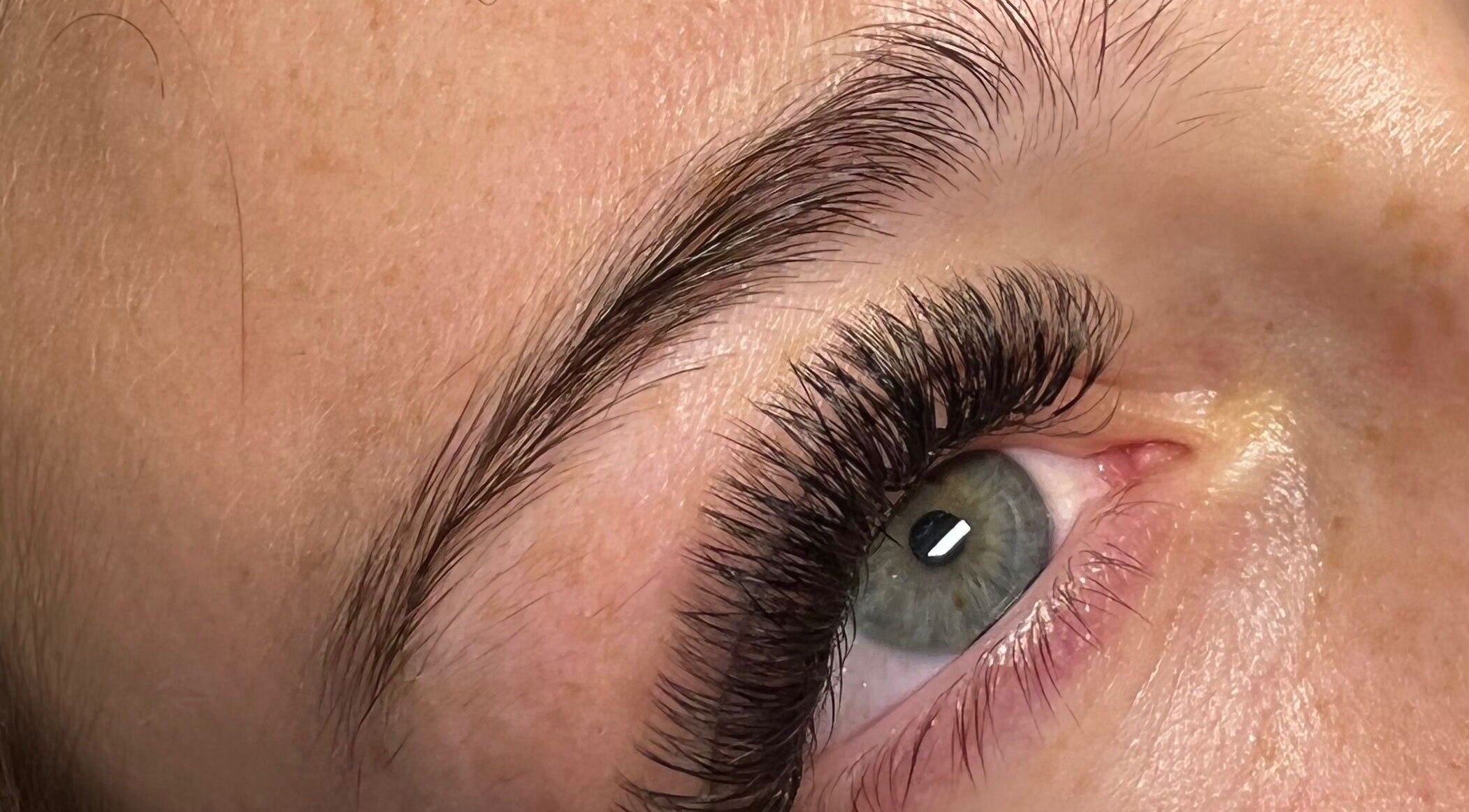 Close-up of beautifully styled lashes at The Eye Studio in Auckland, Auckland, NZ, showcasing expert lash care.