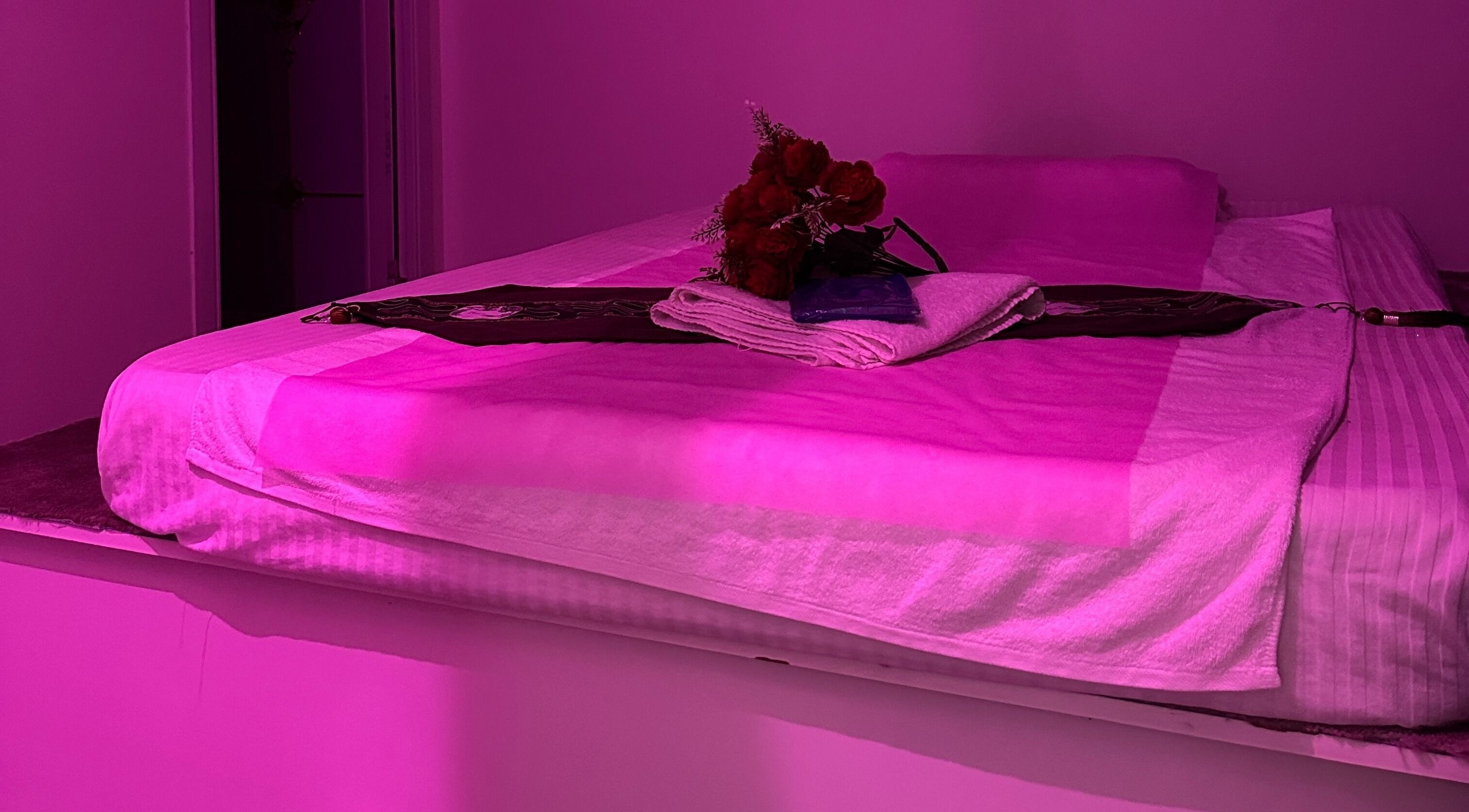 L and Y Salon and SPA for Man - Musaffah Massage bed setup, Abu Dhabi, AE, with relaxing ambiance.