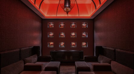 Cozy seating with ambient lighting at SENSASIA - Emirates Golf Club, Dubai, Dubai, AE.