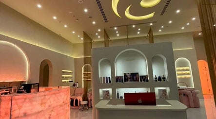 Elegant interior of HOME SERVICE - PINK PLASTIC SALON, Dubai, Dubai, AE, featuring a luxurious reception area.