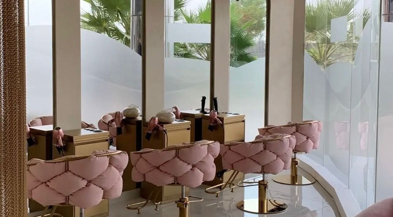 Elegant pink chairs at Home Service - Pink Plastic Salon in Dubai, Dubai, AE offer stylish comfort.