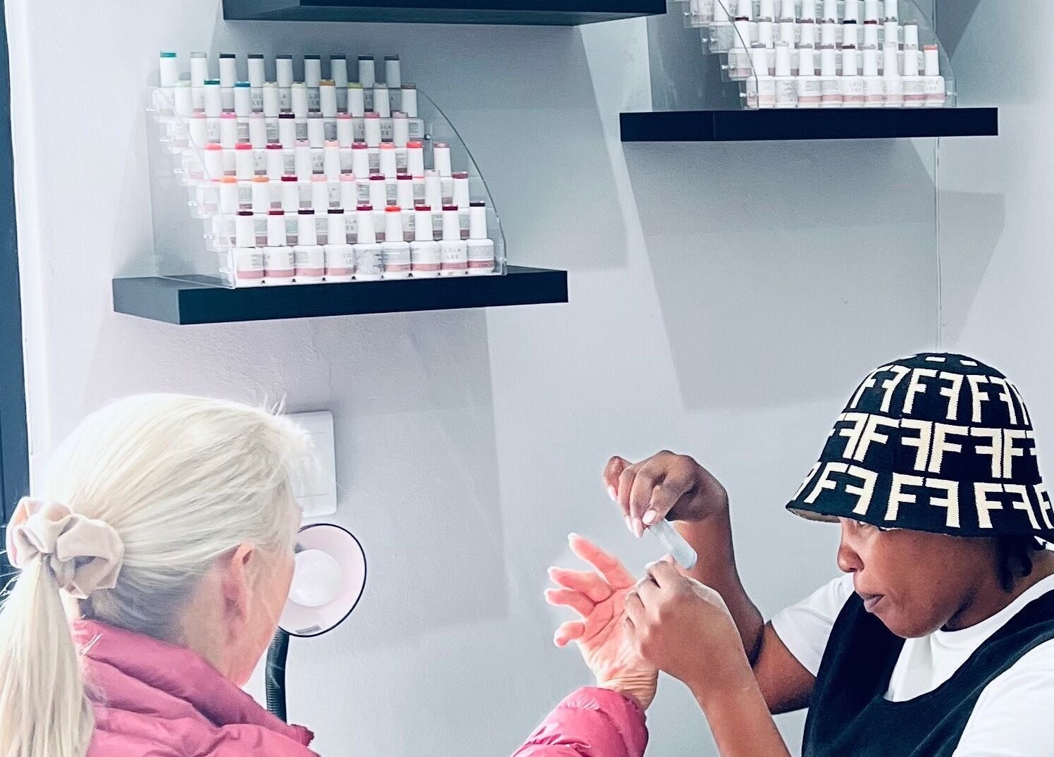 Manicure service at Hair Vogue Salon in Hillcrest, Kwazulu-natal, ZA, showcasing a cozy and professional atmosphere.