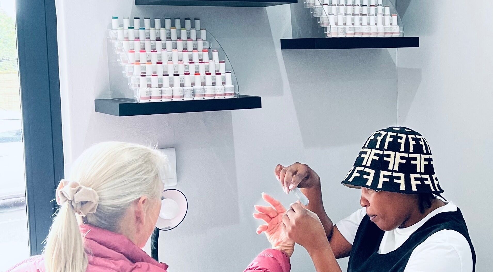 Manicure service at Hair Vogue Salon in Hillcrest, Kwazulu-natal, ZA, showcasing a cozy and professional atmosphere.