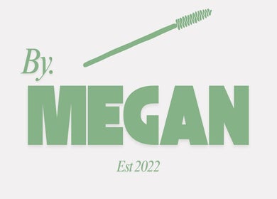 Green logo of By Megan with mascara wand, Paisley, Scotland, GB.
