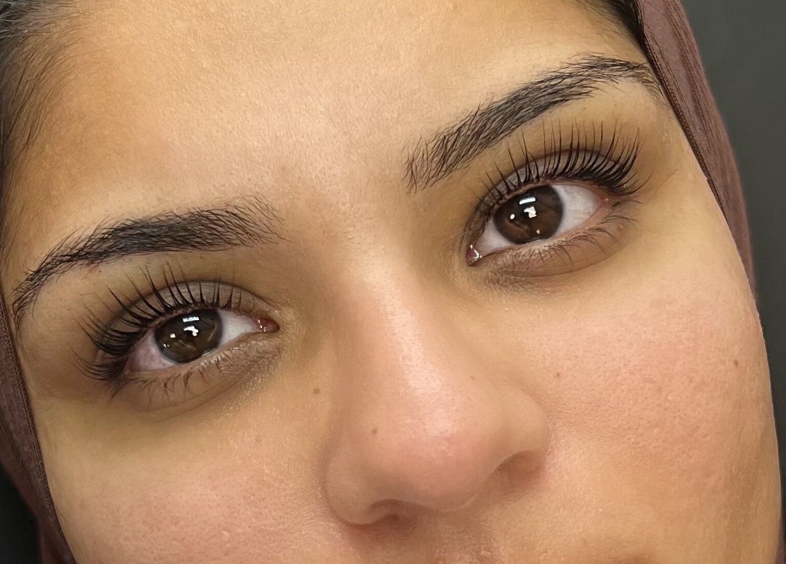 Enhanced lashes at Linas Lashes & Brows in High Wycombe, England, GB showcase precision and beauty.