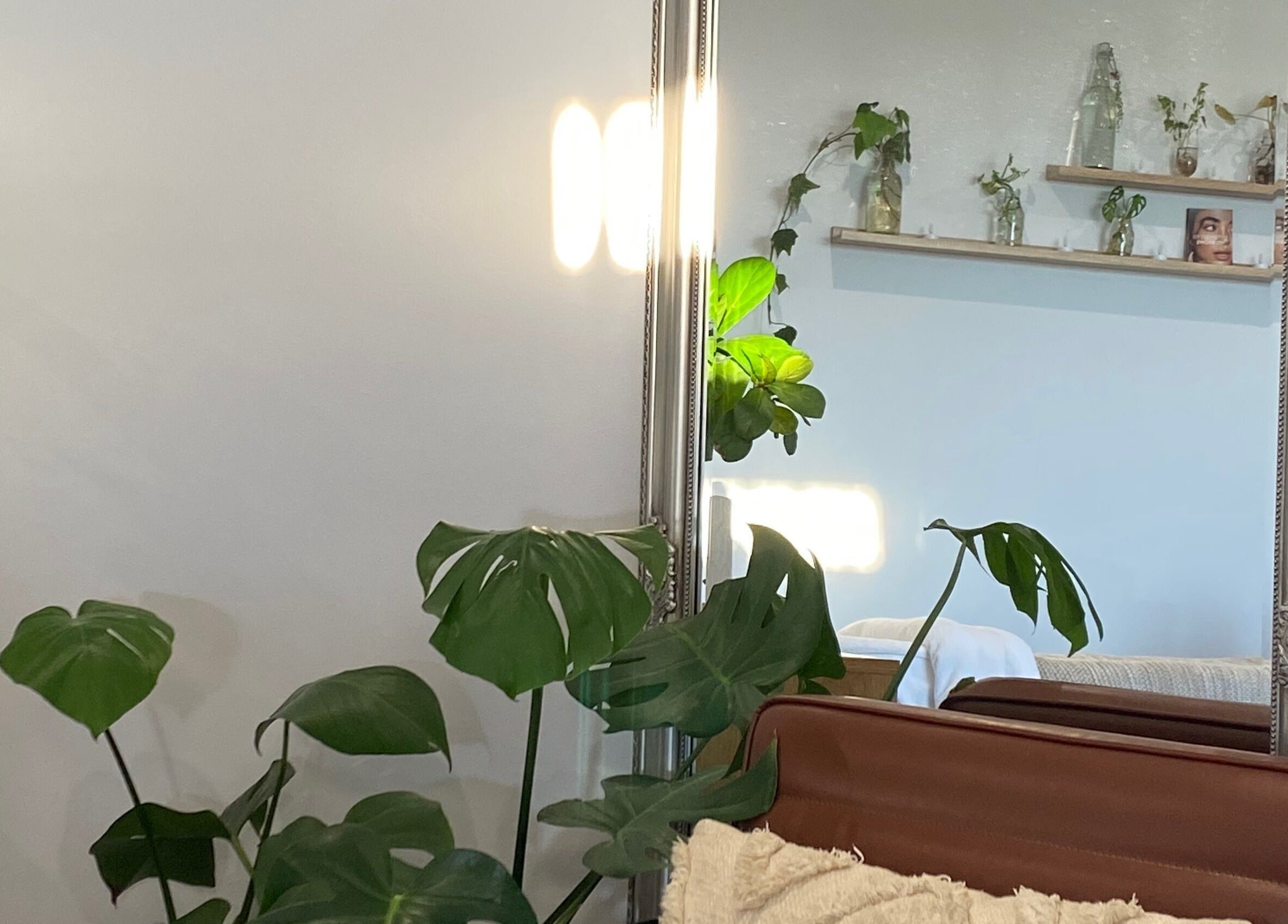 Modern seating area with plants at Reset Wellness Studio, Baldivis, Western Australia, AU.