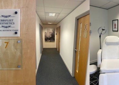 Reception and treatment room at Ebbsfleet Aesthetics in Northfleet, England, GB.