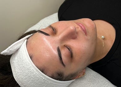 Woman receives a facial at BeauElite - Sheffield, in Sheffield, England UK, GB.