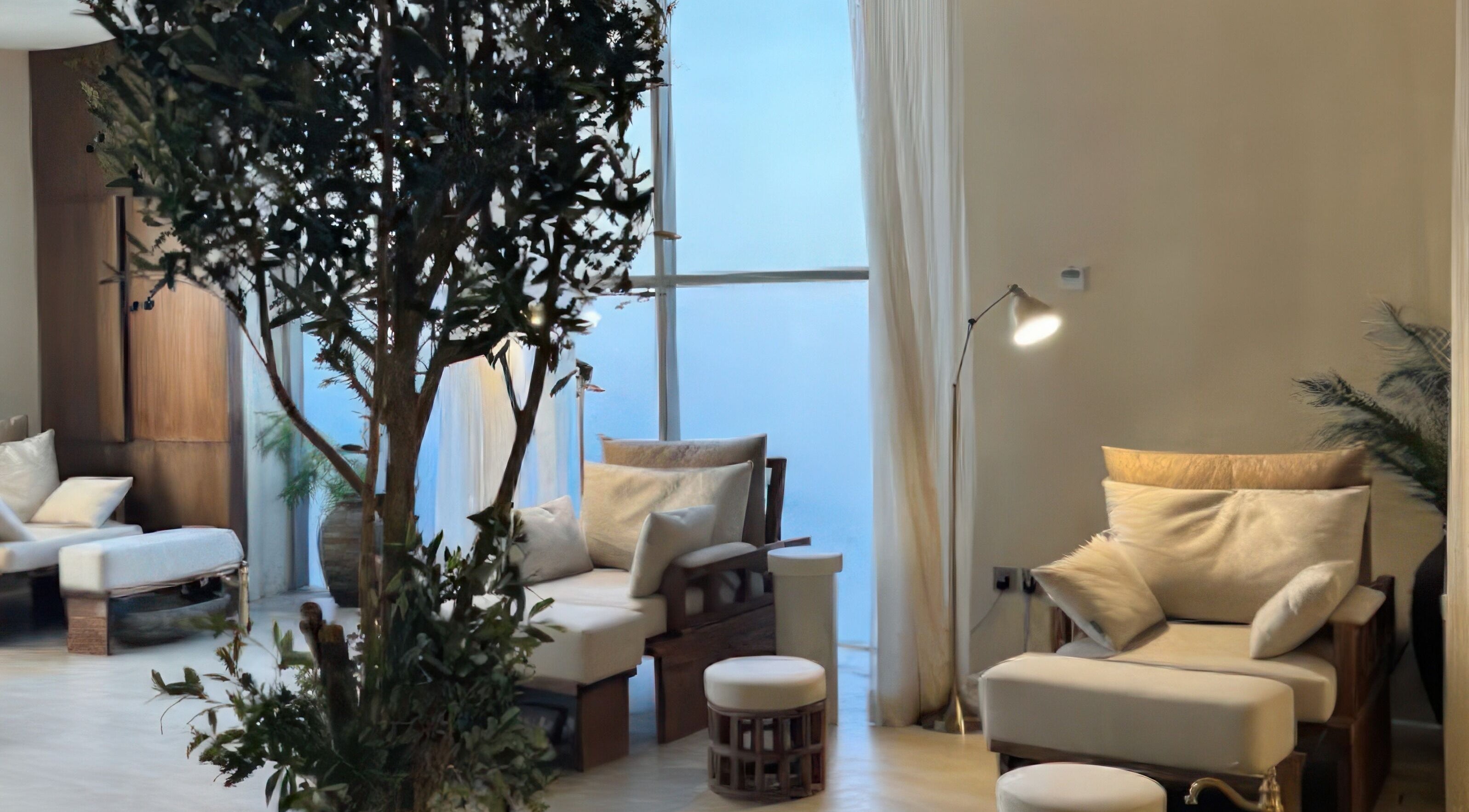 Cozy seating area with soft lighting at Kedhab Spa I خضاب سبا in Riyadh, Riyadh Province, SA.