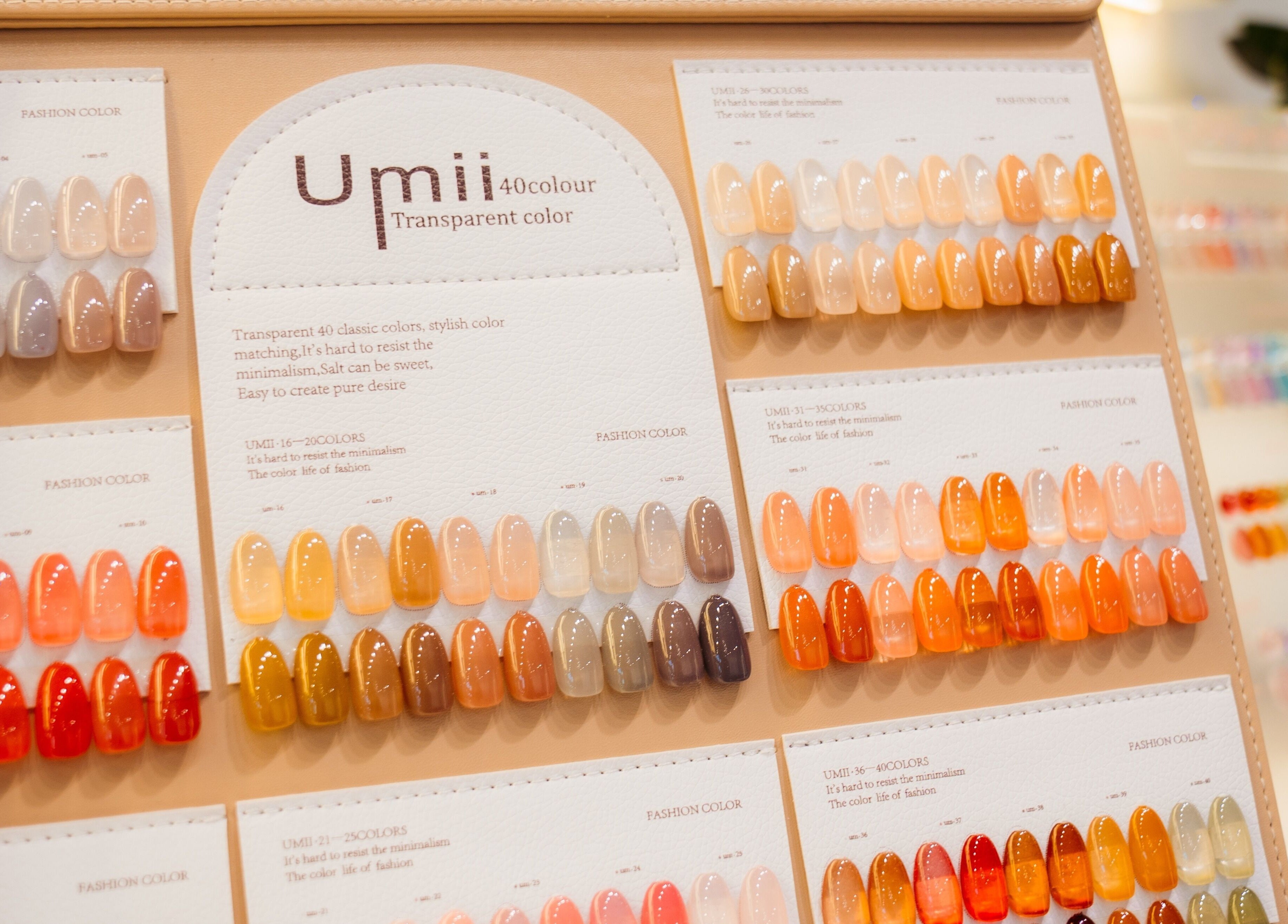 Vibrant nail polish palette at Robson Nails & Spa, Vancouver, British Columbia, CA showcasing diverse colors.