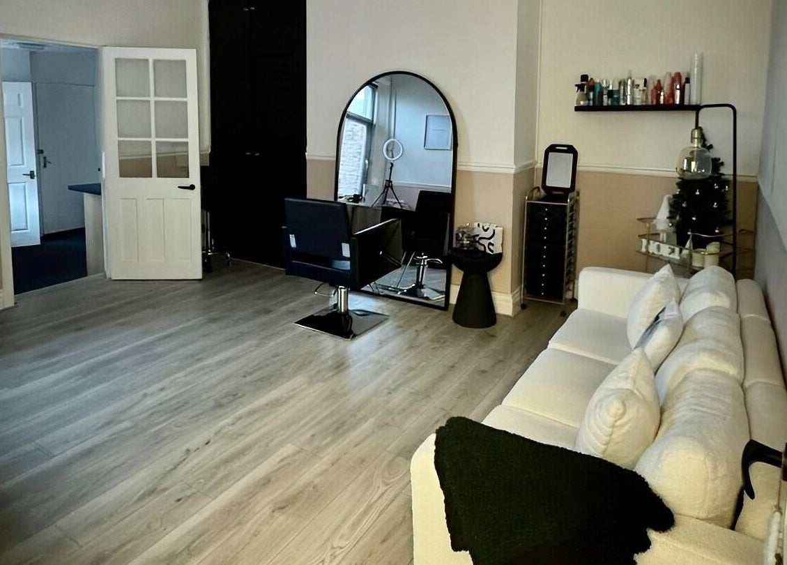Elegant salon interior at HairByMollyLegge in Hebburn, England, GB with stylish decor and cozy seating.