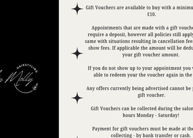 Gift voucher details for HairByMollyLegge in Hebburn, England, GB.