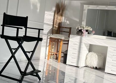 Makeup studio interior with sleek decor at Shira Glam Studio, Roodepoort, Gauteng, ZA.