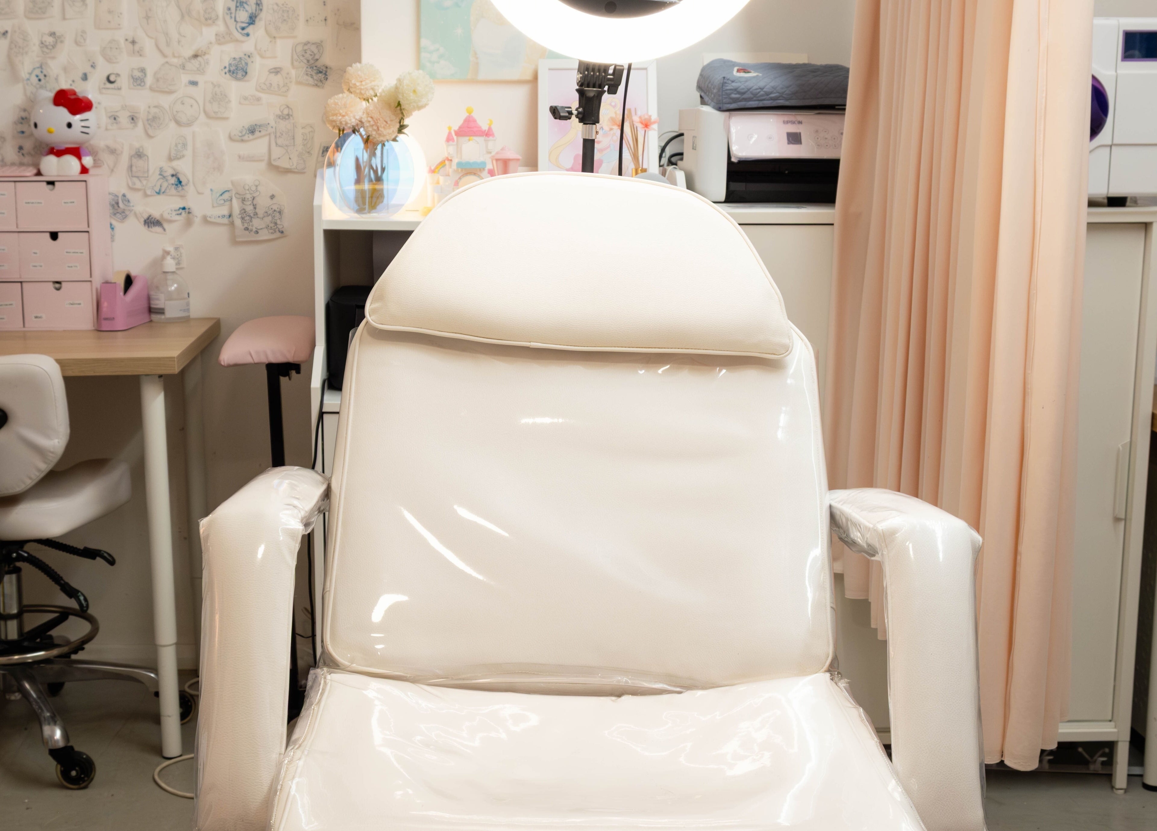 Comfortable treatment chair in My Cherie Studio, London, England, GB with chic decor and soothing ambiance.