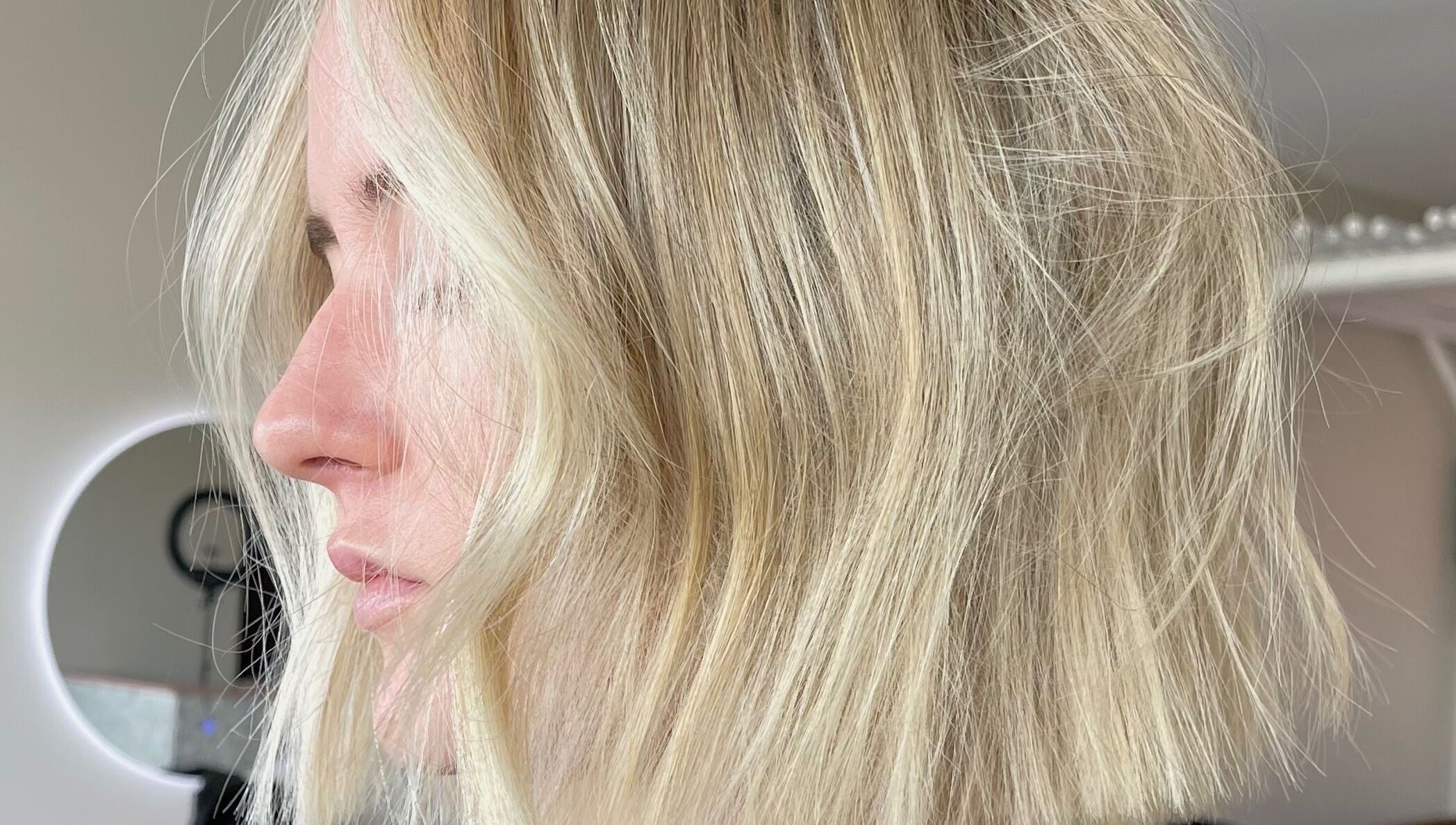 Blonde bob hairstyle at Hair by Cher, Mooloolaba, Queensland, AU. Modern salon look.