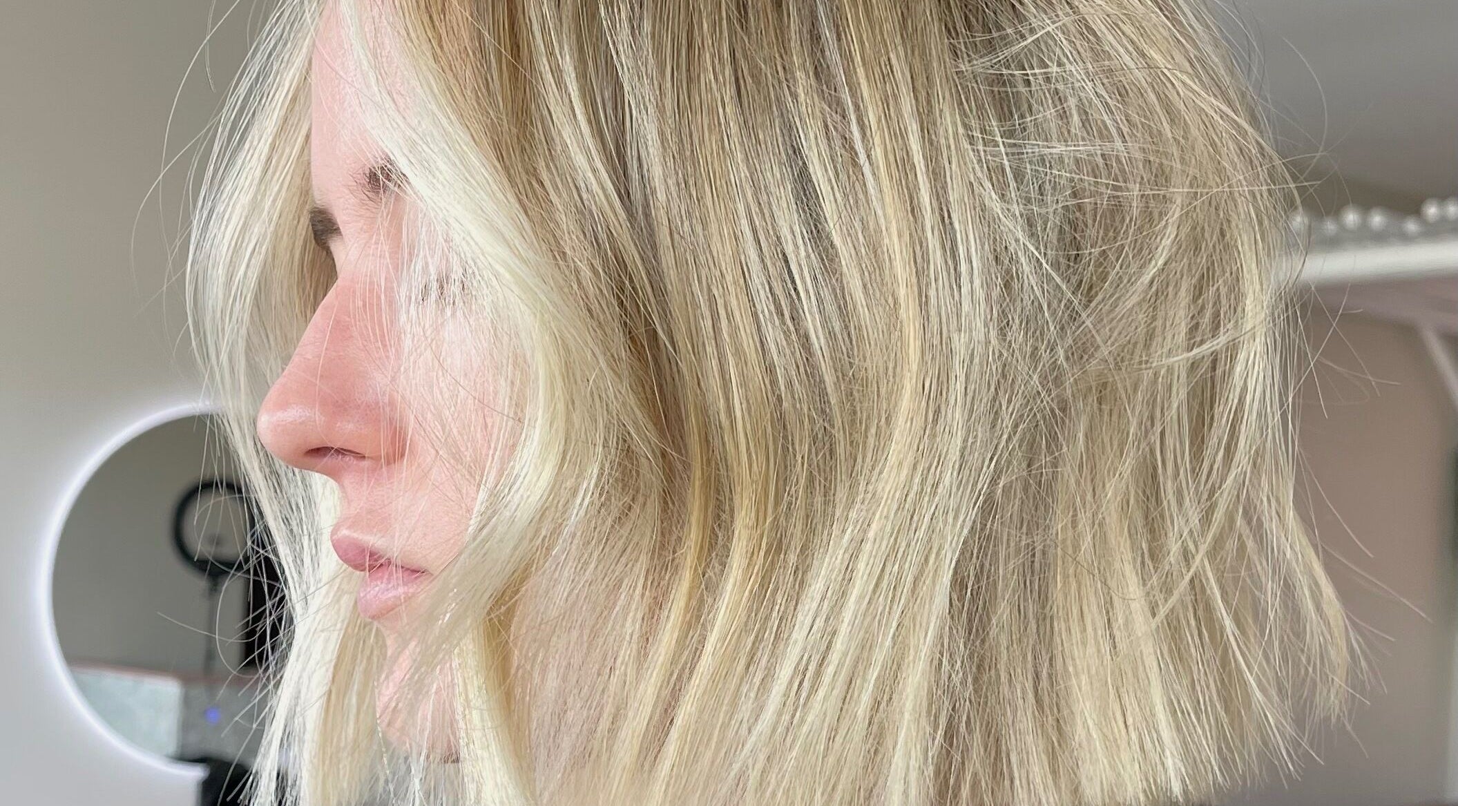 Blonde bob hairstyle at Hair by Cher, Mooloolaba, Queensland, AU. Modern salon look.