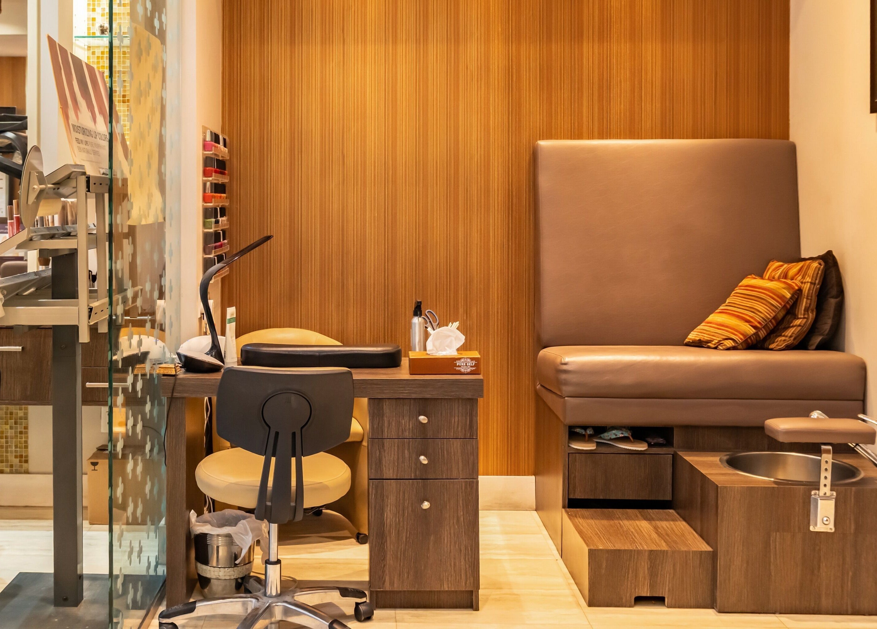 Luxurious pedicure station at Pure Self Salon N Spa | AVEDA Salon, Markham, Ontario, CA.