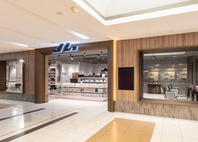 Entrance of Jts Rockingham, a stylish beauty salon in Rockingham, Western Australia, AU with modern design.