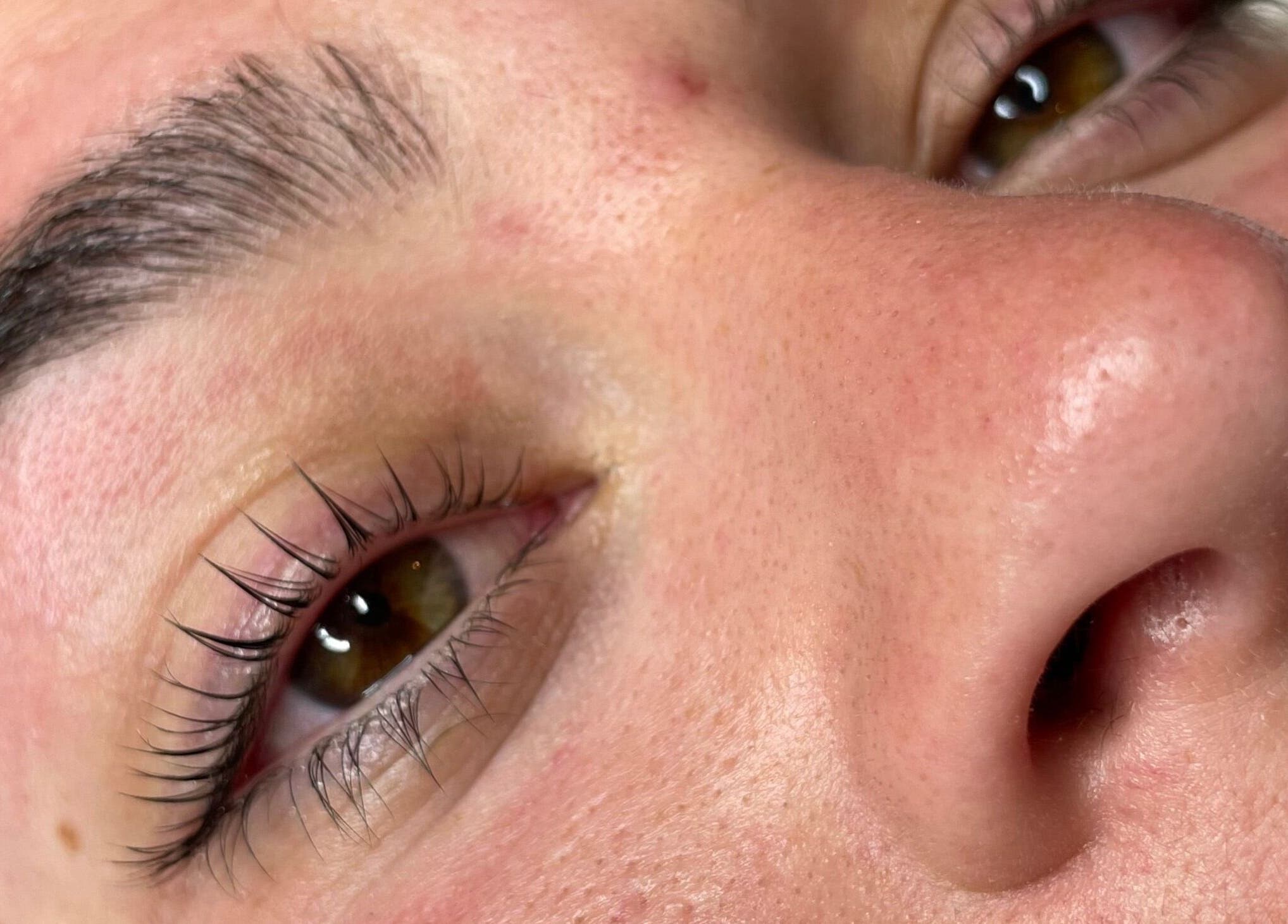 Close-up of polished eyelashes at Beauty X Leena, Success, Western Australia, AU.