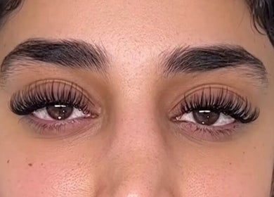 Close-up of lash extensions at Esthetika Studio, Baulkham Hills, New South Wales, AU.