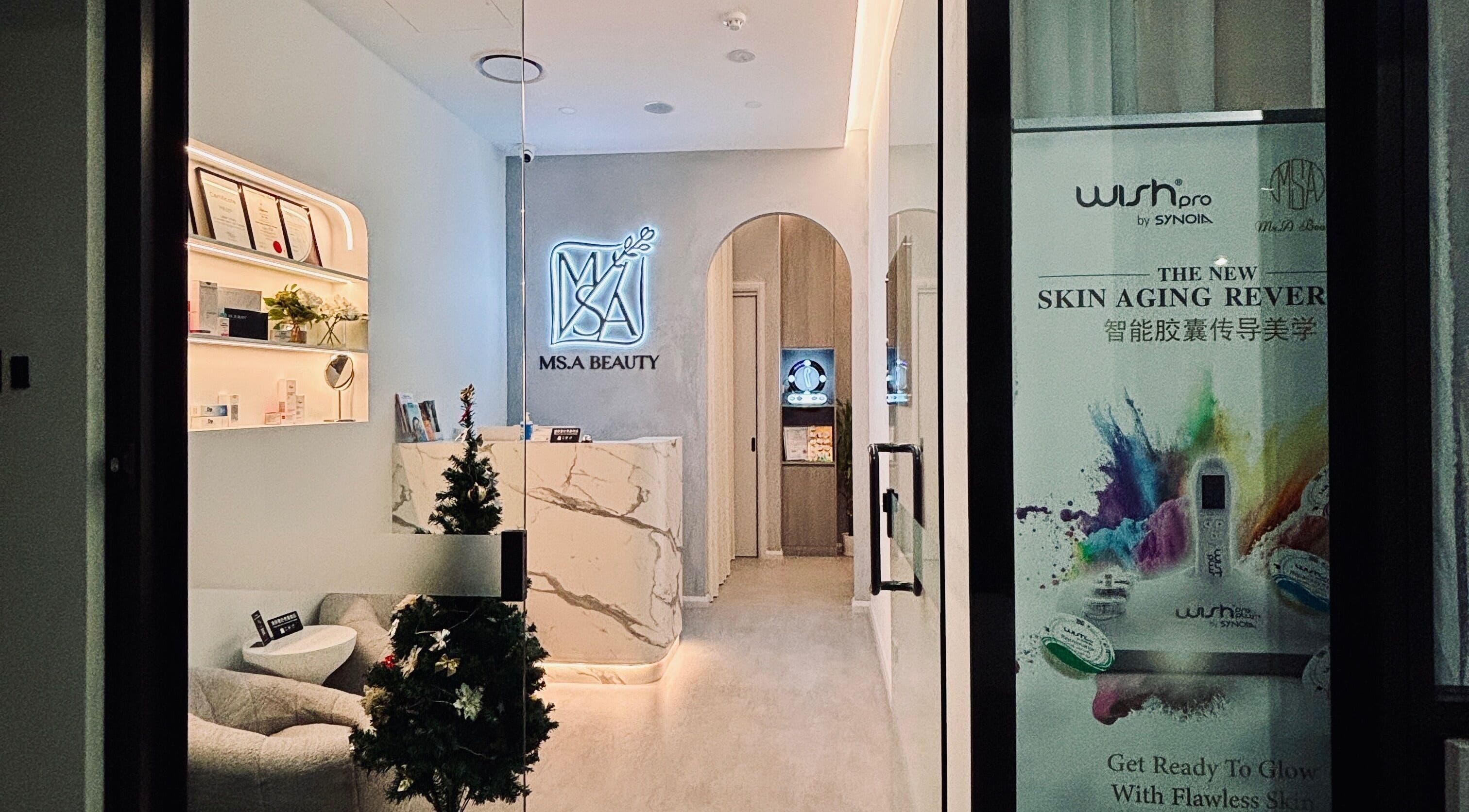 Stylish Ms.A Beauty reception in Meadowbank, New South Wales, AU, showcasing modern design and welcoming ambiance.