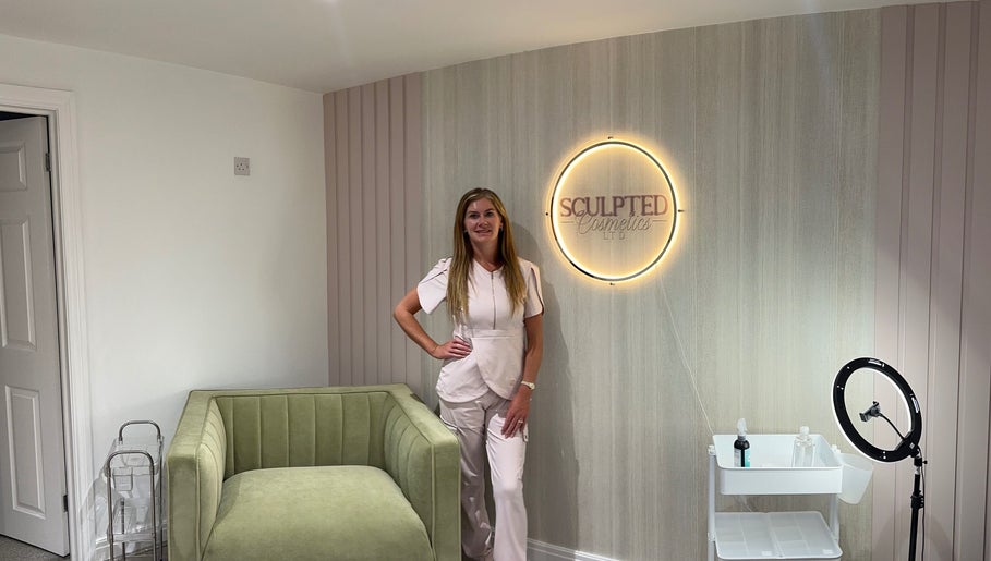 Interior view of Sculpted Cosmetics Ltd in Orpington, England, GB featuring stylish decor and welcoming ambiance.