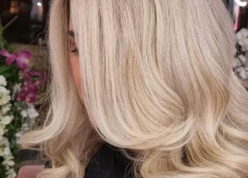 Beautiful blonde curls at Kerry Carroll Hair Design, Edinburgh, Scotland, GB.