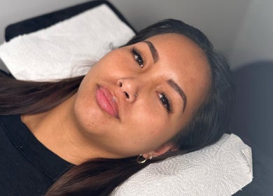 Woman with styled lashes at Lashandbrowbar_gc in Hope Island, Queensland, AU.