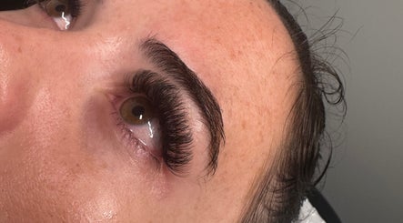 Close-up of enhanced lashes at Lash & Browbar Gc, Hope Island, Queensland, AU.