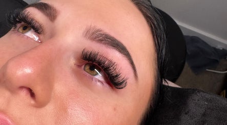 Close-up of eyelash extensions at Lash & Browbar Gc, Hope Island, Queensland, AU.