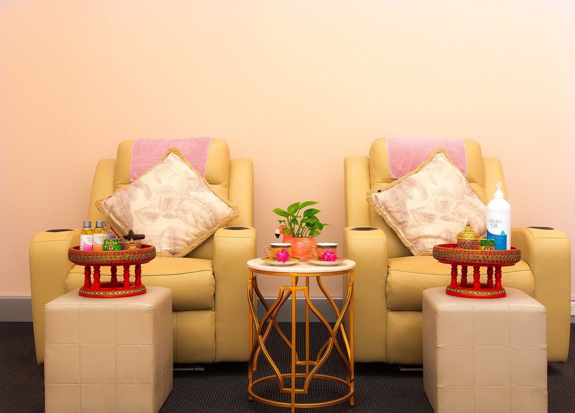 Comfortable reclining chairs at Chat Thai Massage, Crows Nest, New South Wales, AU, with cozy decor.